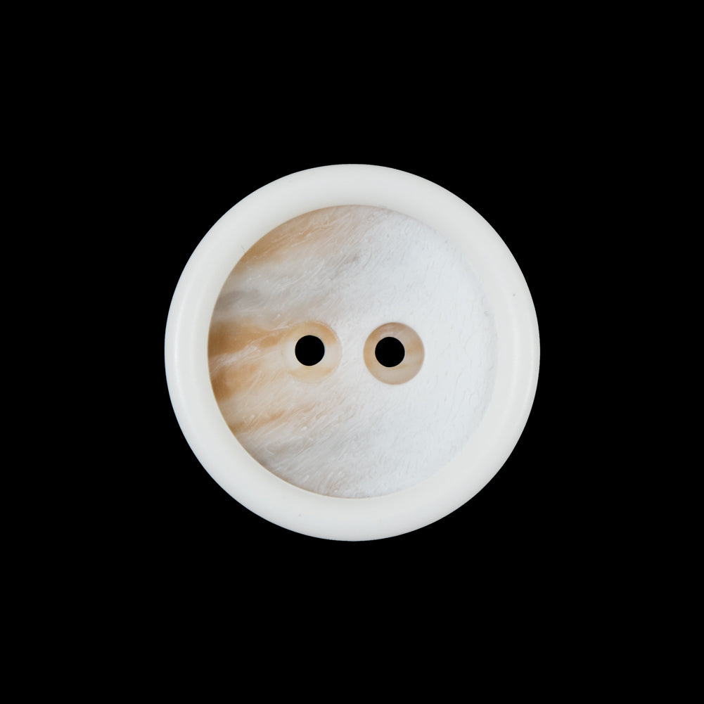 Ivory 2-Hole Plastic Button - 36L/22mm