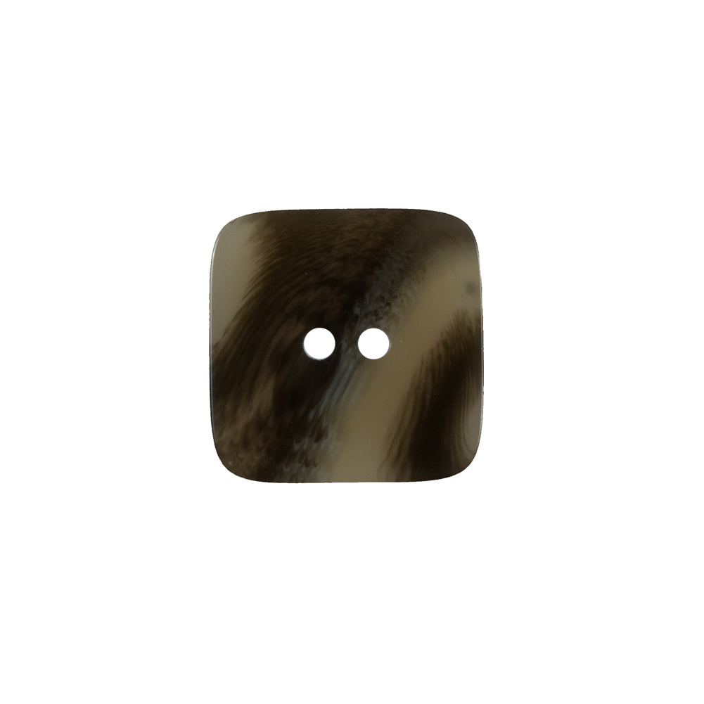 Olive Gray Square Two-Hole Plastic Button - 24L/15mm