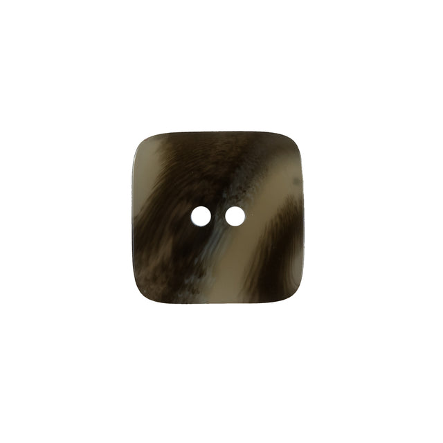 Olive Gray Square Two-Hole Plastic Button - 24L/15mm