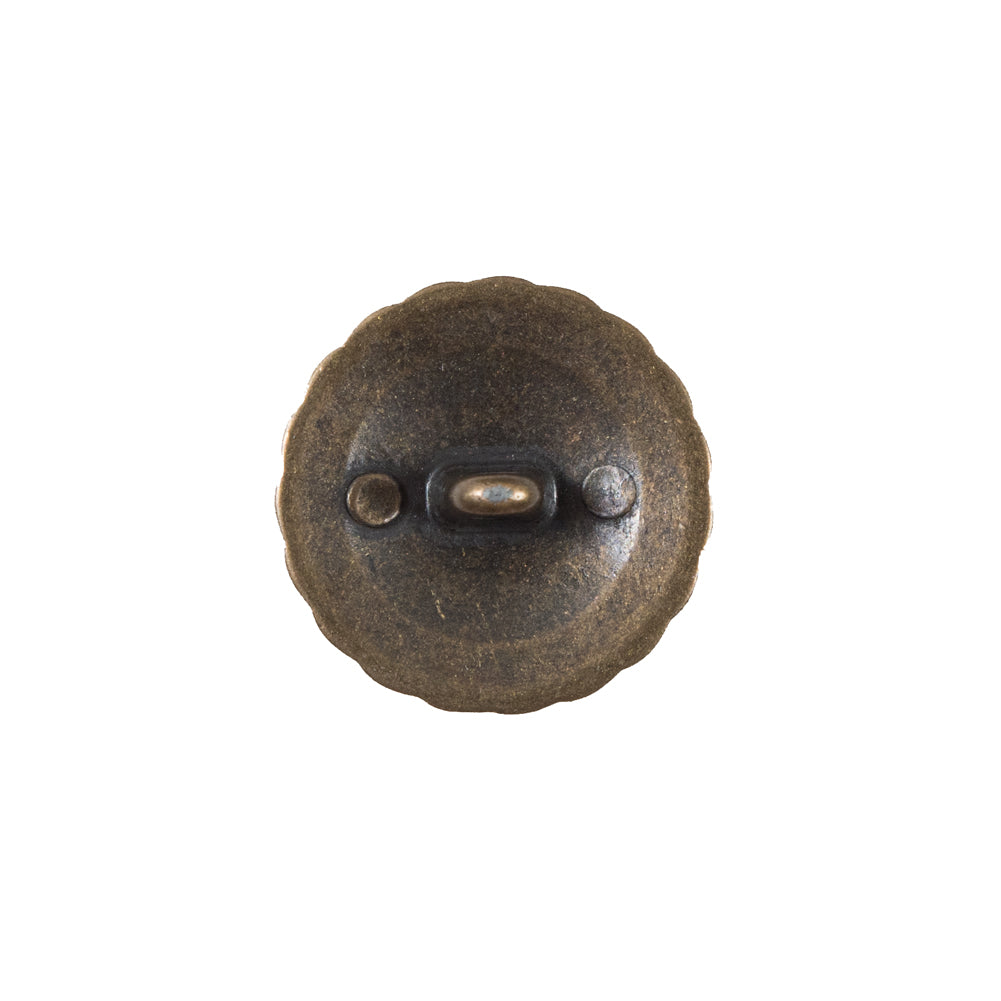 Antique Gold Etched Metal Button - 32L/20mm Detail