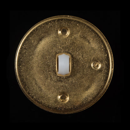 White and Gold Plastic Shank-Back Button - 50L/32mm Detail