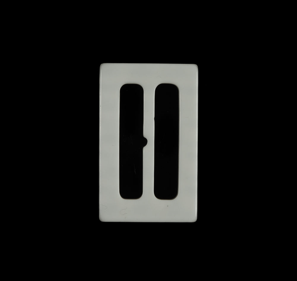 Ivory Rectangular Plastic Buckle - 2" Detail
