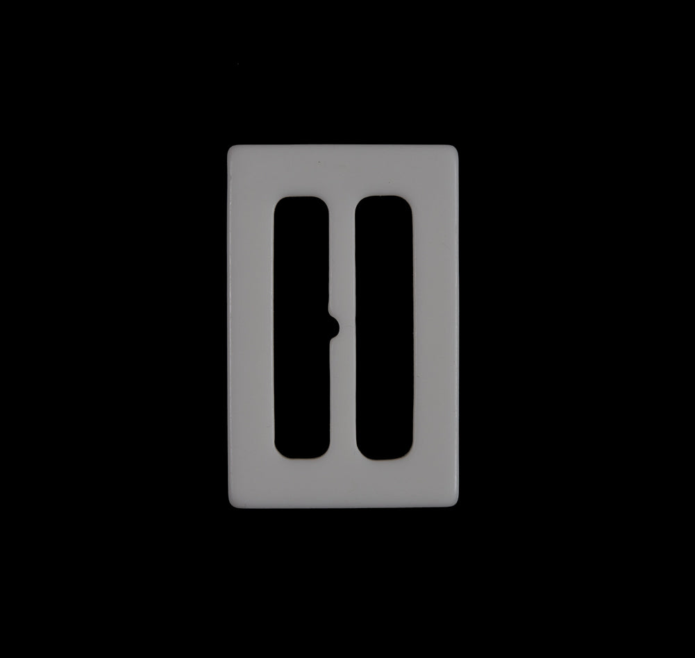Ivory Rectangular Plastic Buckle - 2" Detail