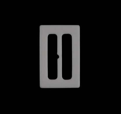 Ivory Rectangular Plastic Buckle - 2" Detail