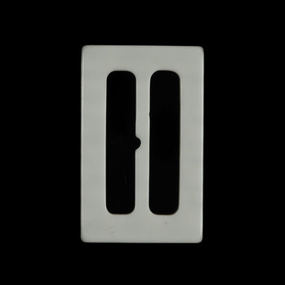 Ivory Rectangular Plastic Buckle - 2.5" Detail