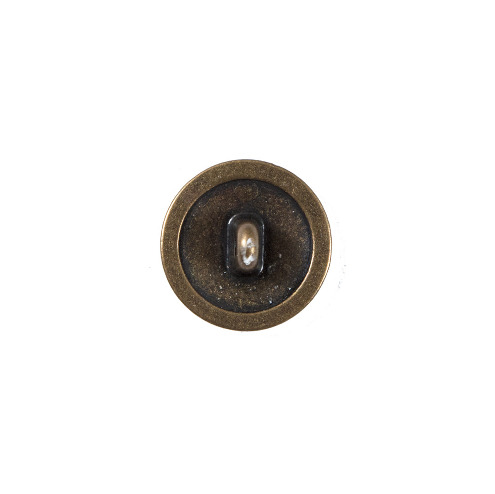 Bronze Etched Metal Button - 22L/14mm - Detail