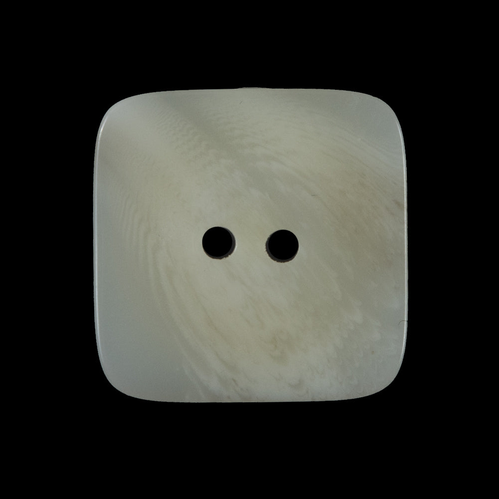 White Square Two-Hole Plastic Button - 40L/25mm - Detail