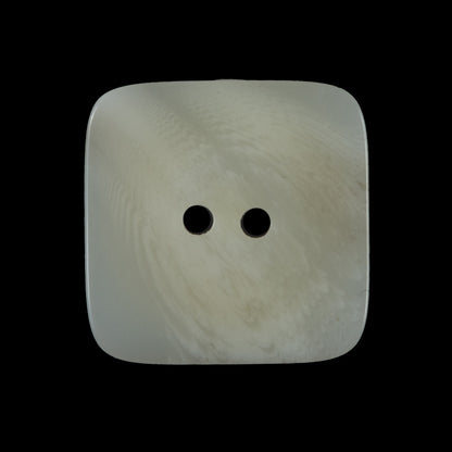 White Square Two-Hole Plastic Button - 40L/25mm - Detail