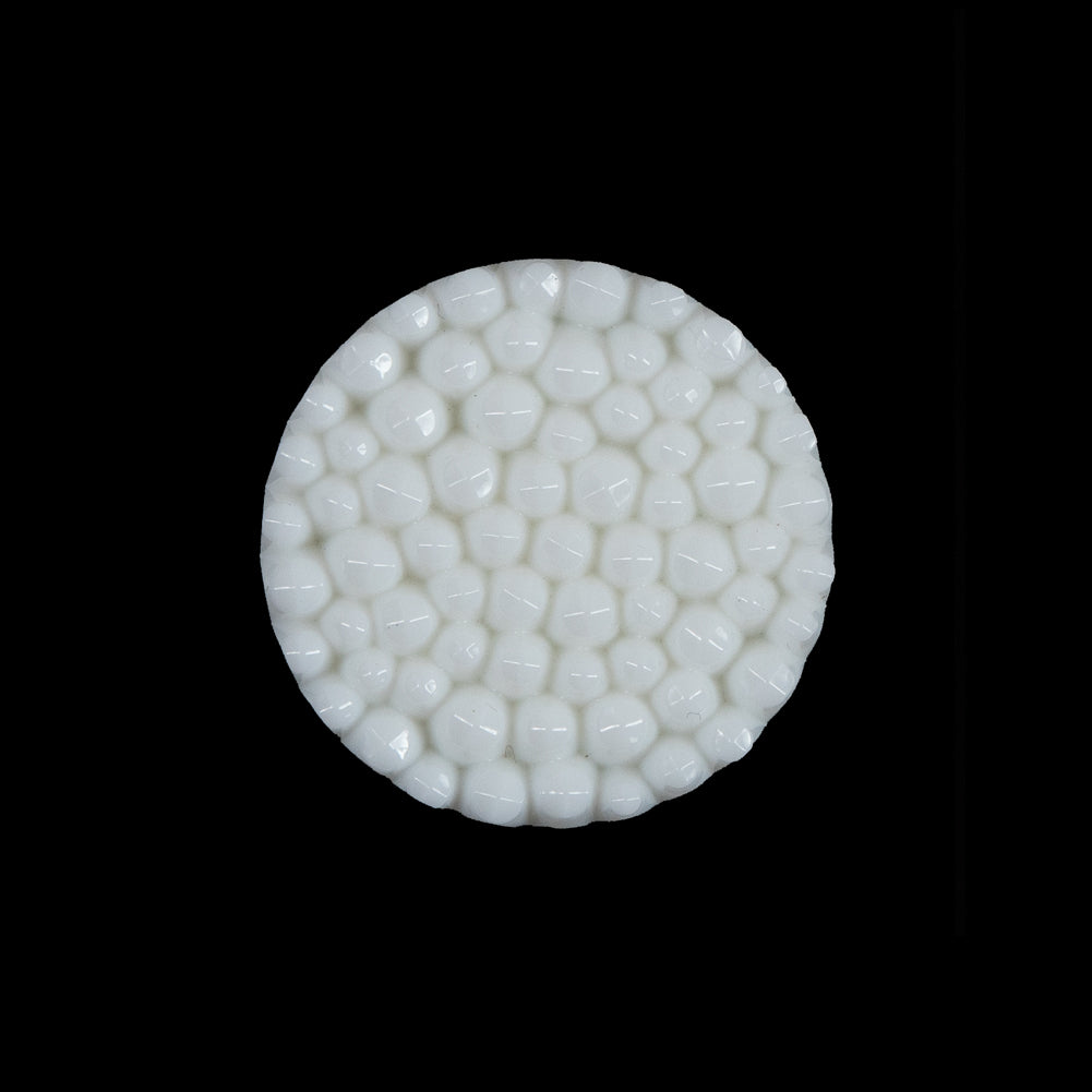 Off-White Beveled 3-Dimensional Dotted Shank-Back Button - 36L/23mm