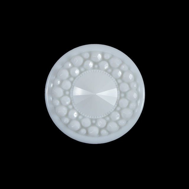 White 3-Dimensional Dotted Shank-Back Button - 36L/23mm