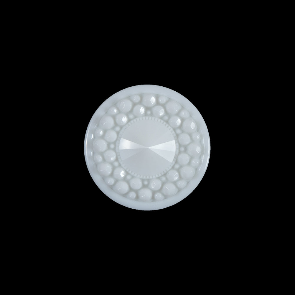 White 3-Dimensional Dotted Shank-Back Button - 30L/19mm