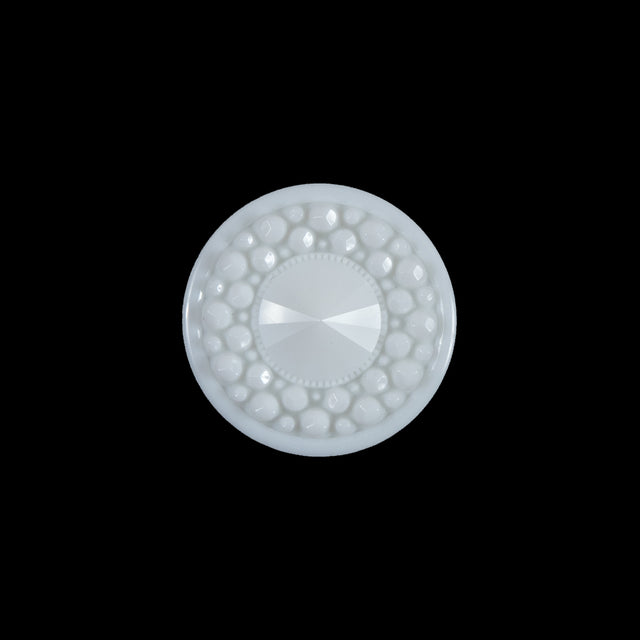 White 3-Dimensional Dotted Shank-Back Button - 30L/19mm