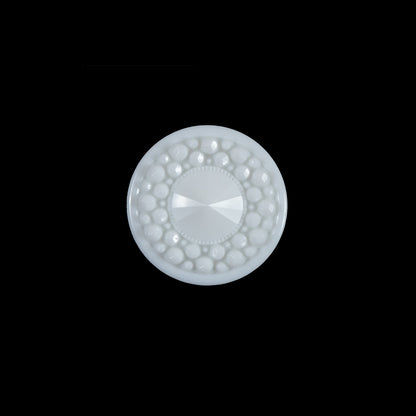 White Textured Shank-Back Button - 24L/15mm