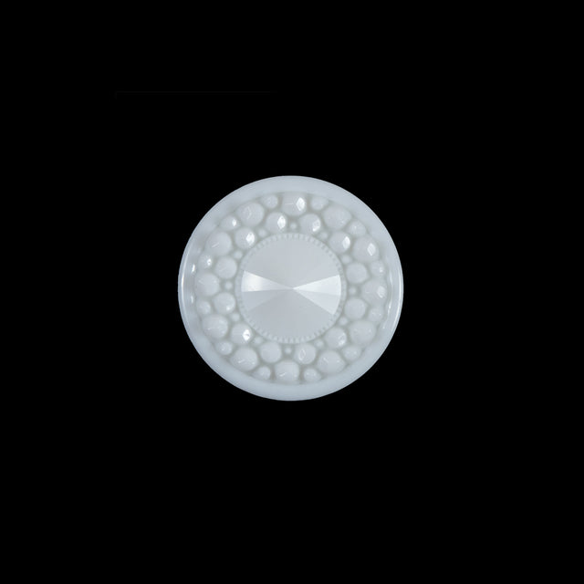 White Textured Shank-Back Button - 24L/15mm