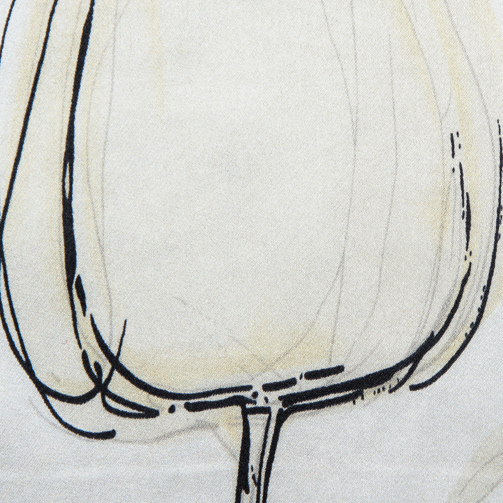 Raffia and White Large-Scale Floral Printed Silk Charmeuse Detail