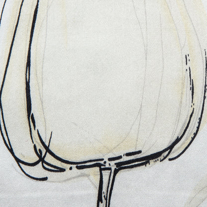 Raffia and White Large-Scale Floral Printed Silk Charmeuse Detail