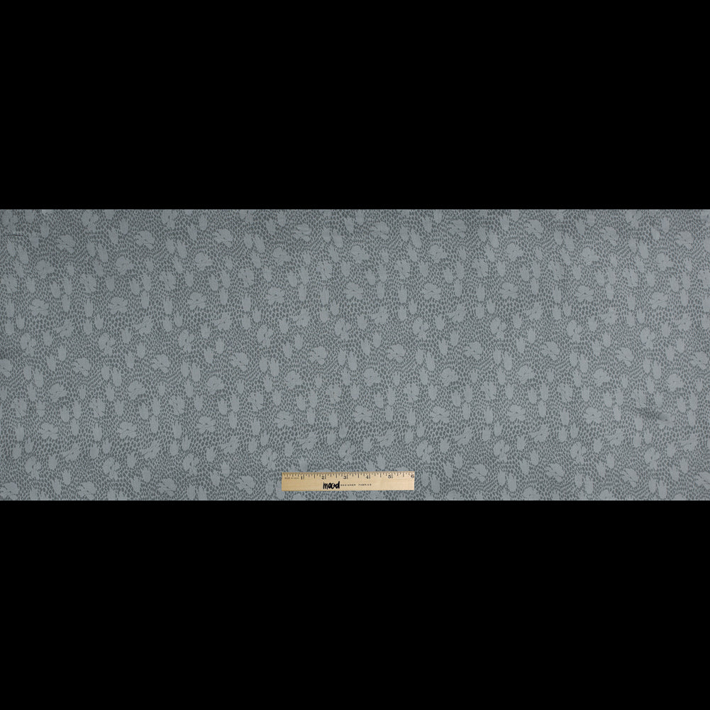 Gray Spotted Floral Silk Chiffon - Folded