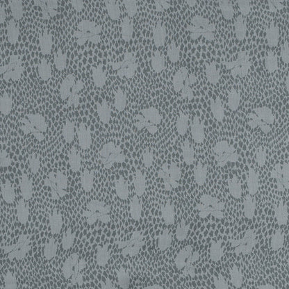 Gray Spotted Floral Silk Chiffon