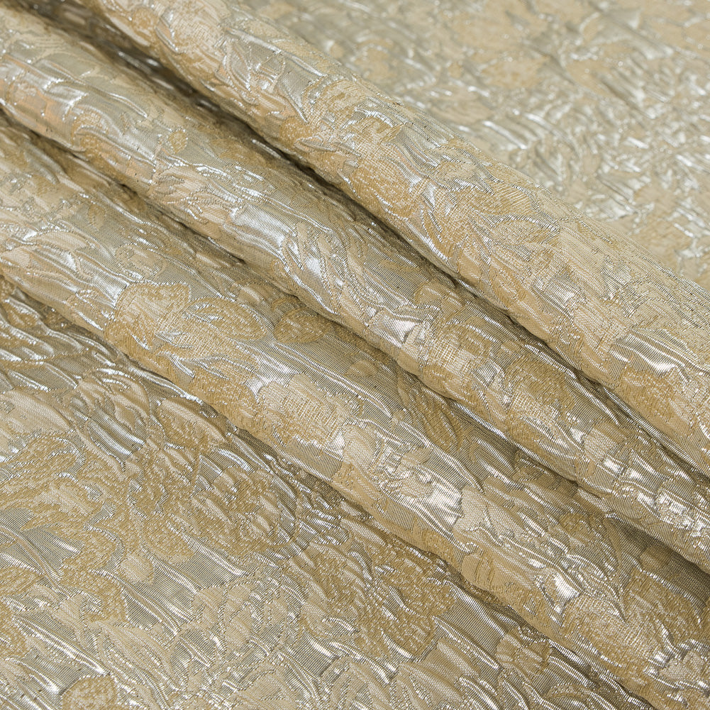 Metallic Silver and Sea Mist Abstract Floral Brocade/Jacquard Detail