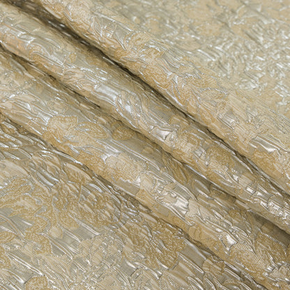 Metallic Silver and Sea Mist Abstract Floral Brocade/Jacquard Detail