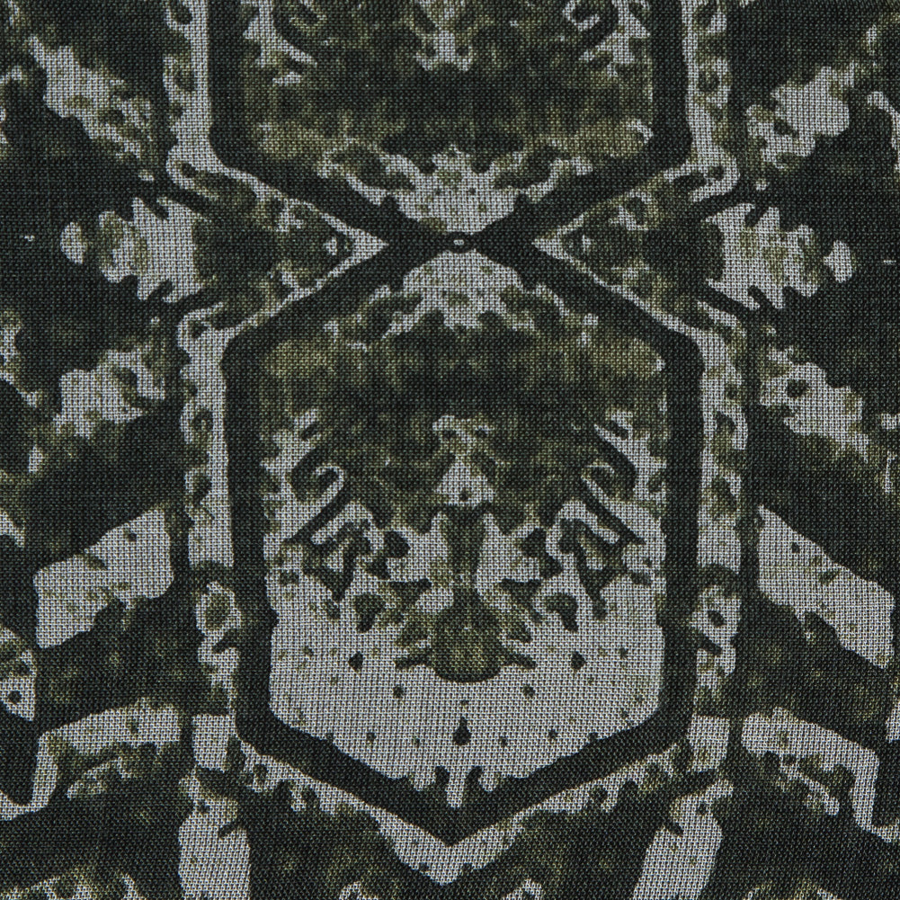 Rifle Green Tribal Printed Silk Chiffon Detail