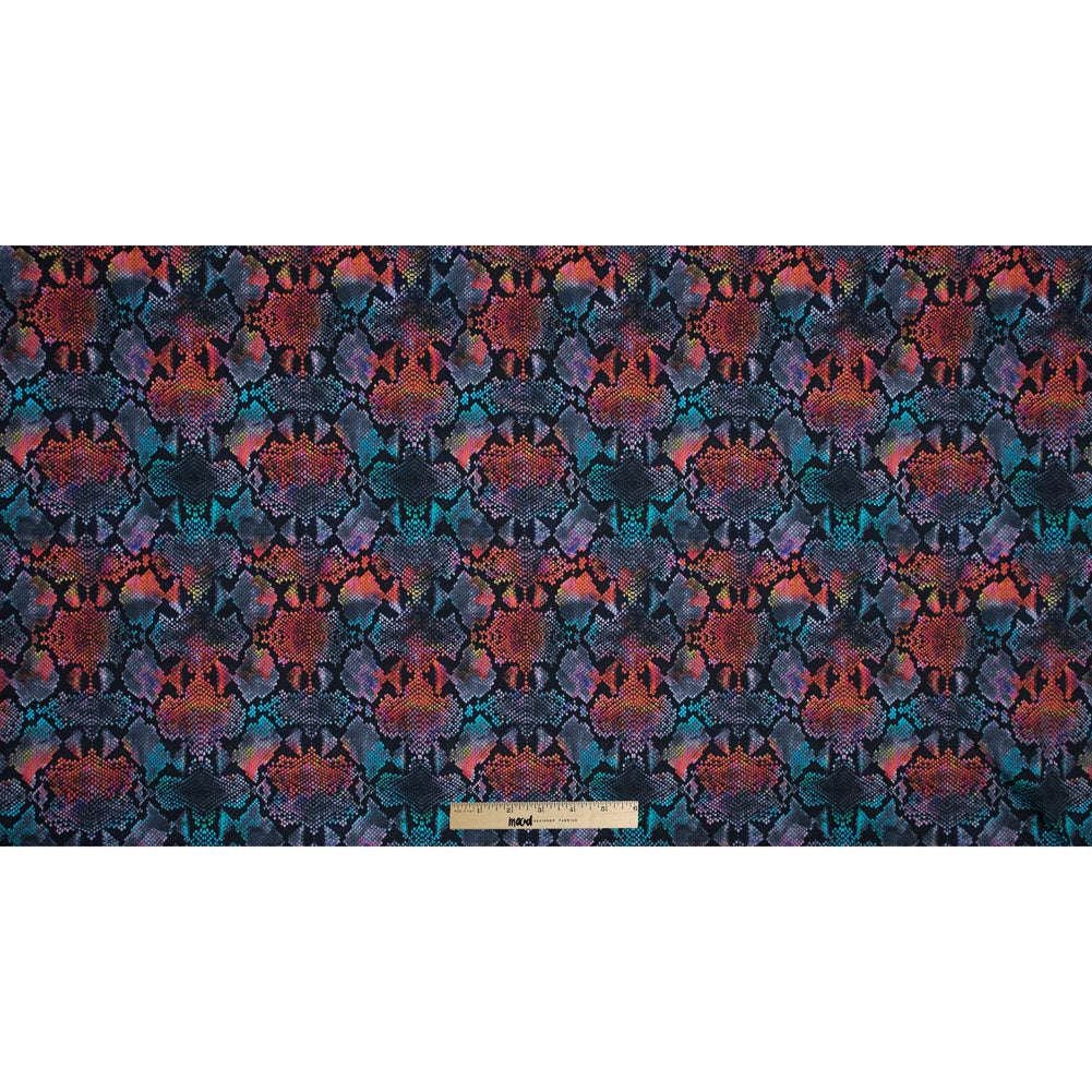 Compression Swimwear Tricot, UV Protective with Aloe Vera Microcapsules - Orange and Blue Python - Caye Collection Full