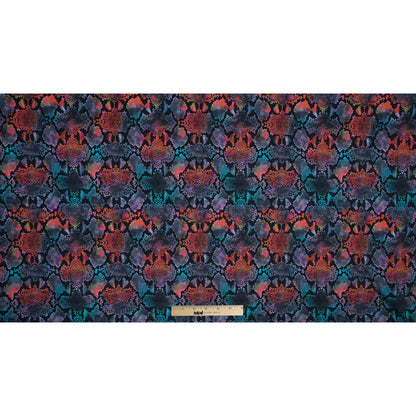 Compression Swimwear Tricot, UV Protective with Aloe Vera Microcapsules - Orange and Blue Python - Caye Collection Full