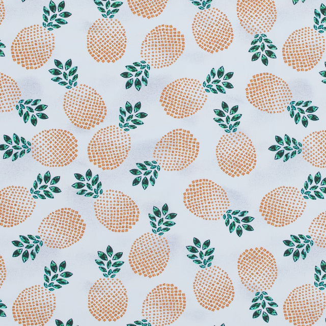 Compression Swimwear Tricot, UV Protective with Aloe Vera Microcapsules - White Pineapple - Caye Collection