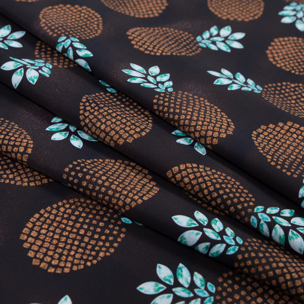 Compression Swimwear Tricot, UV Protective with Aloe Vera Microcapsules - Brown Pineapple - Caye Collection Folded