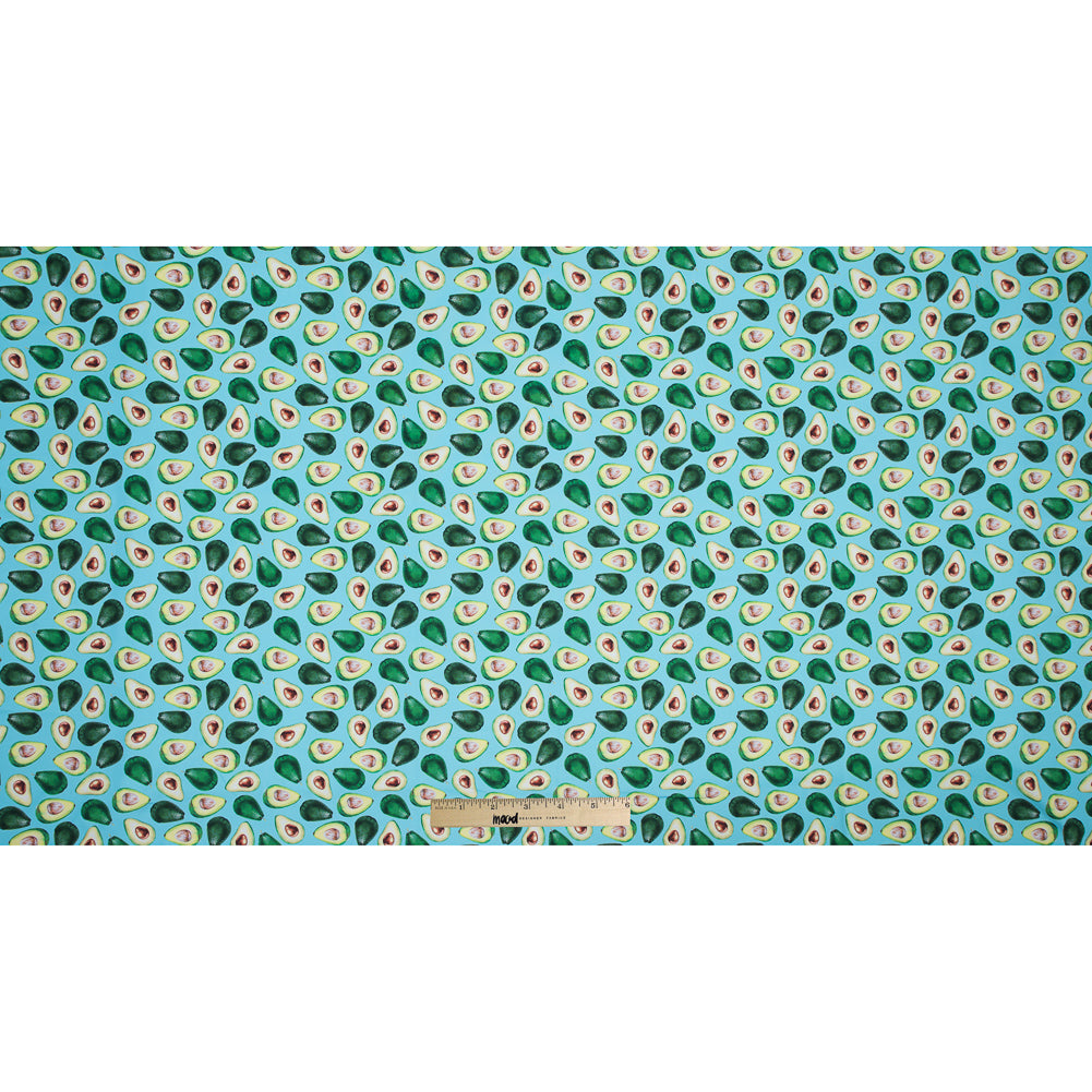 Compression Swimwear Tricot, UV Protective with Aloe Vera Microcapsules - Aqua Avocados - Caye Collection Folded