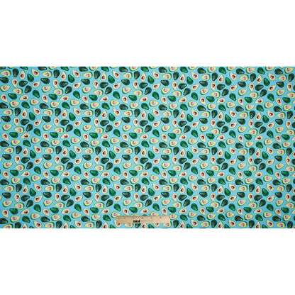 Compression Swimwear Tricot, UV Protective with Aloe Vera Microcapsules - Aqua Avocados - Caye Collection Folded