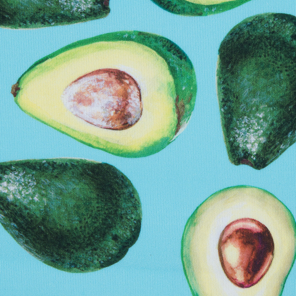 Compression Swimwear Tricot, UV Protective with Aloe Vera Microcapsules - Aqua Avocados - Caye Collection Full