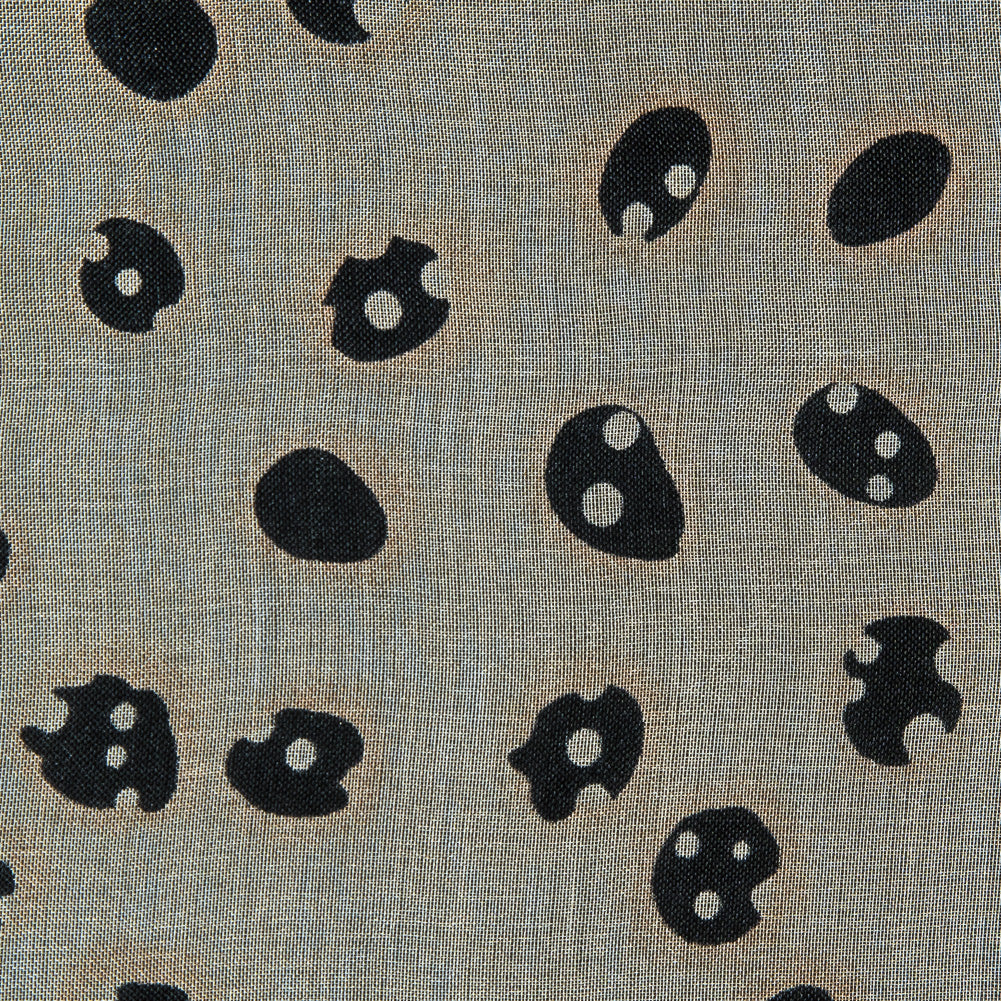 Beige and Black Spotted Silk Organza Detail