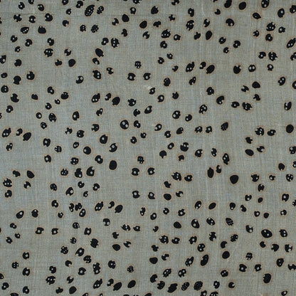 Beige and Black Spotted Silk Organza