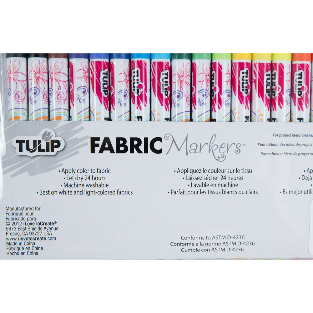 Tulip Fine Tip Fabric Markers - 20 Pack Detail