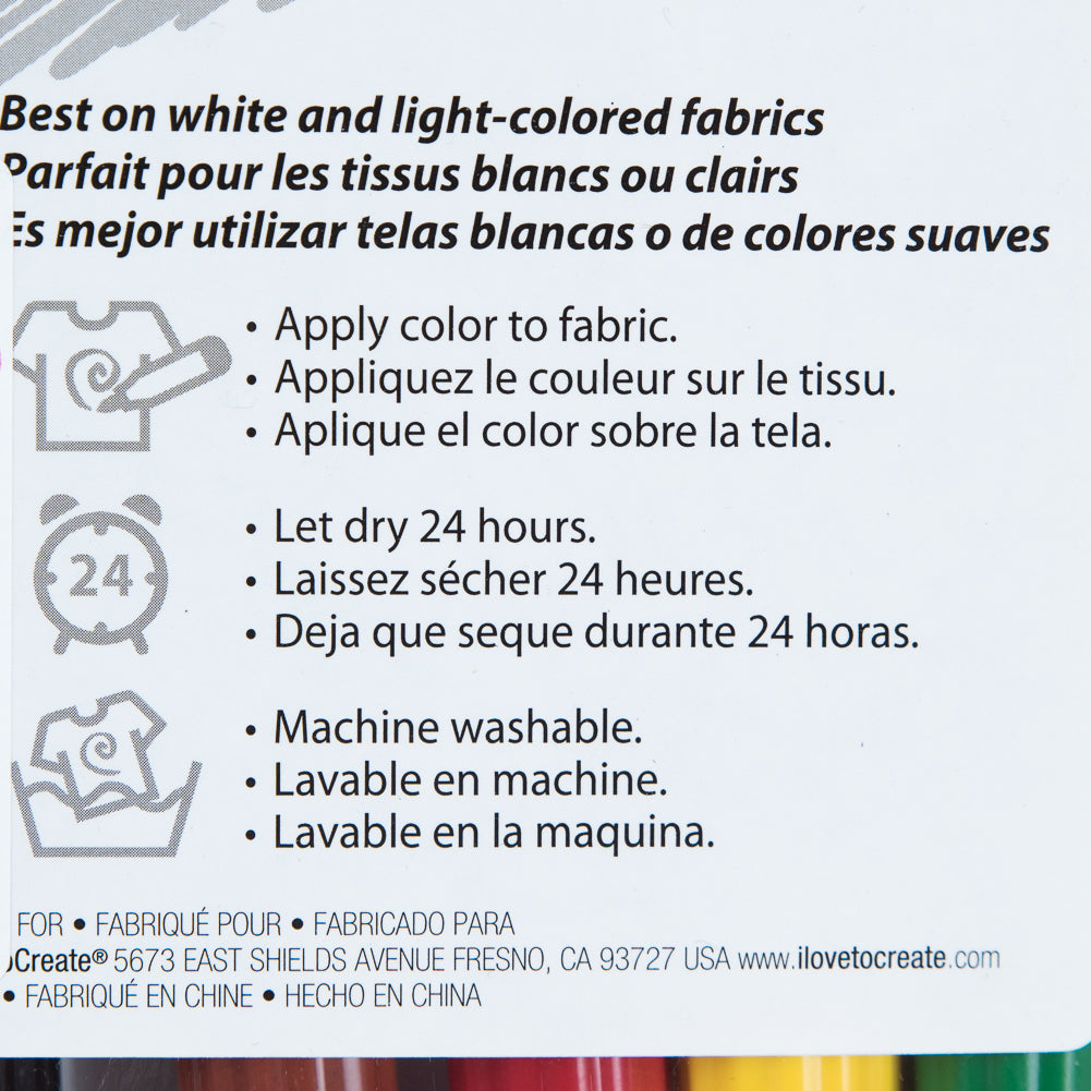 Tulip Dual Tip Primary Color Fabric Markers - 6-Pack Detail