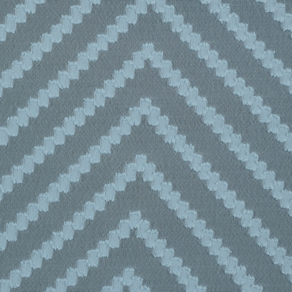 Light Pond Blue Chevron Burn-out Polyester Chiffon Detail