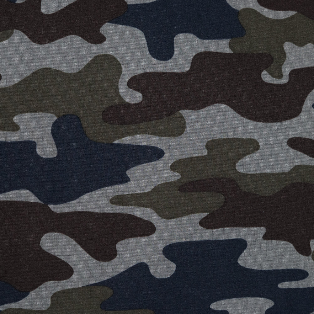 Waxy Camouflage Printed Stretch Polyester Shirting Detail