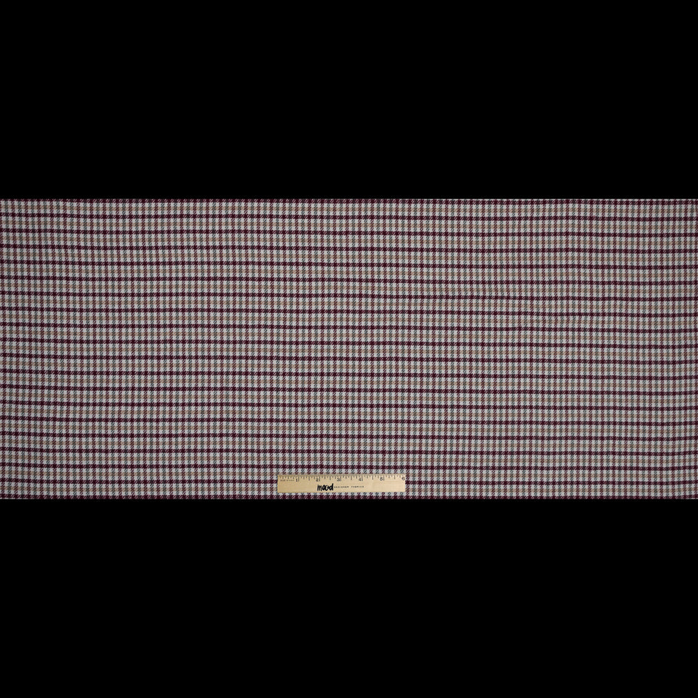 Windsor Wine, Beige and Green Plaid Wool Twill Full