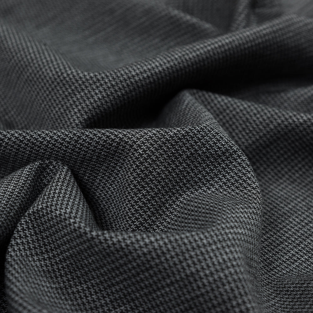 Black and Gray Stretch Houndstooth Double Knit Detail