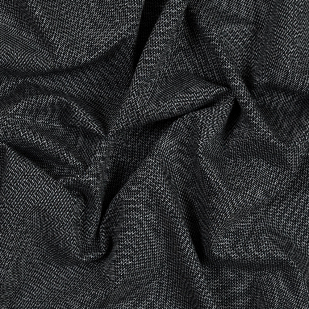 Black and Gray Stretch Houndstooth Double Knit