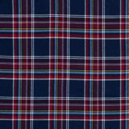 Blue, Red and Yellow Plaid Cotton Flannel