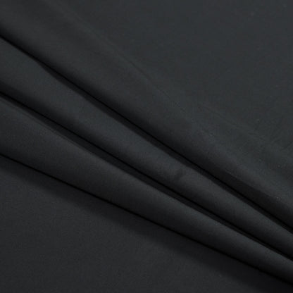 Jet Black Stretch Cotton Poplin Folded