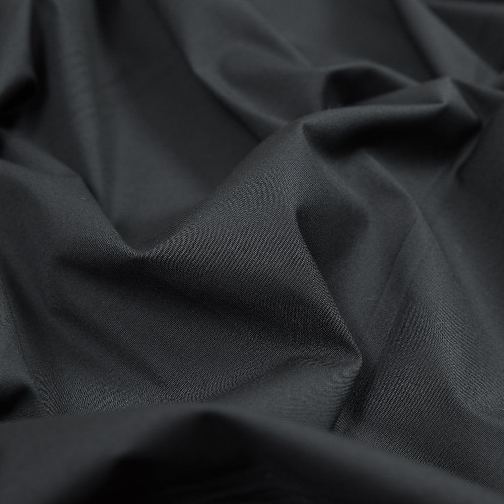 Jet Black Stretch Cotton Poplin Detail