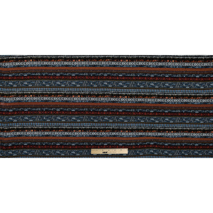 Rust and Blue Tribal Printed Rayon Challis Folded