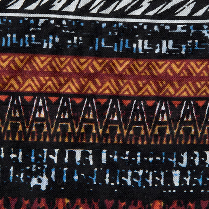 Rust and Blue Tribal Printed Rayon Challis Full