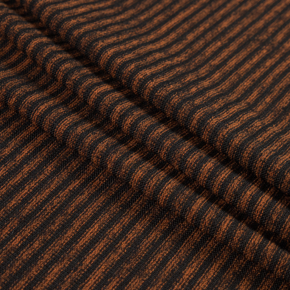 Rust and Black Striped Sweater Knit Detail