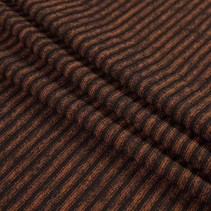 Rust and Black Striped Sweater Knit Detail