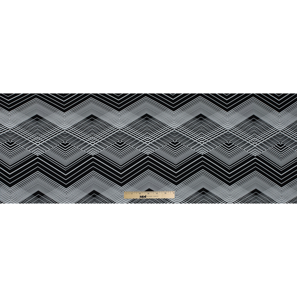 Black and White Geometric Polyester Jersey Full