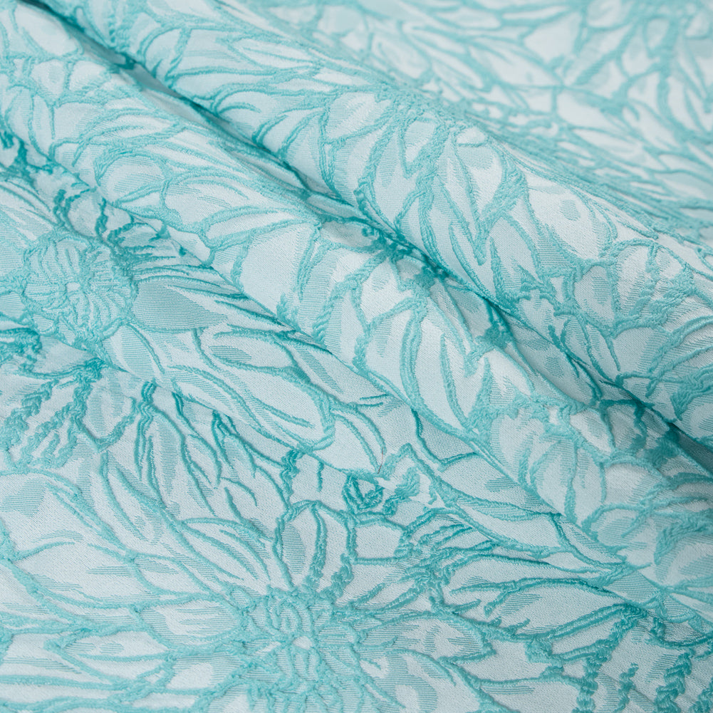Aqua 3D Floral Jacquard Detail